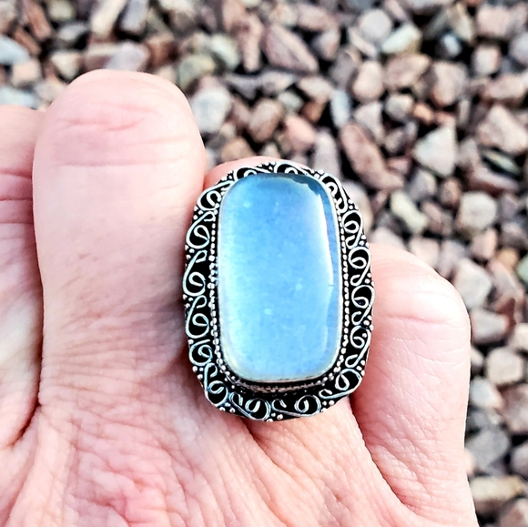 New Dichroic Glass 925 Silver Ring - Picture 10 of 14